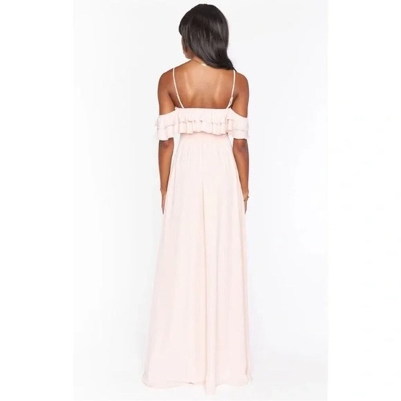 Show Me Your Mumu Emma Ruffle Maxi in Dusty Blush Crisp XXS - Picture 4 of 7
